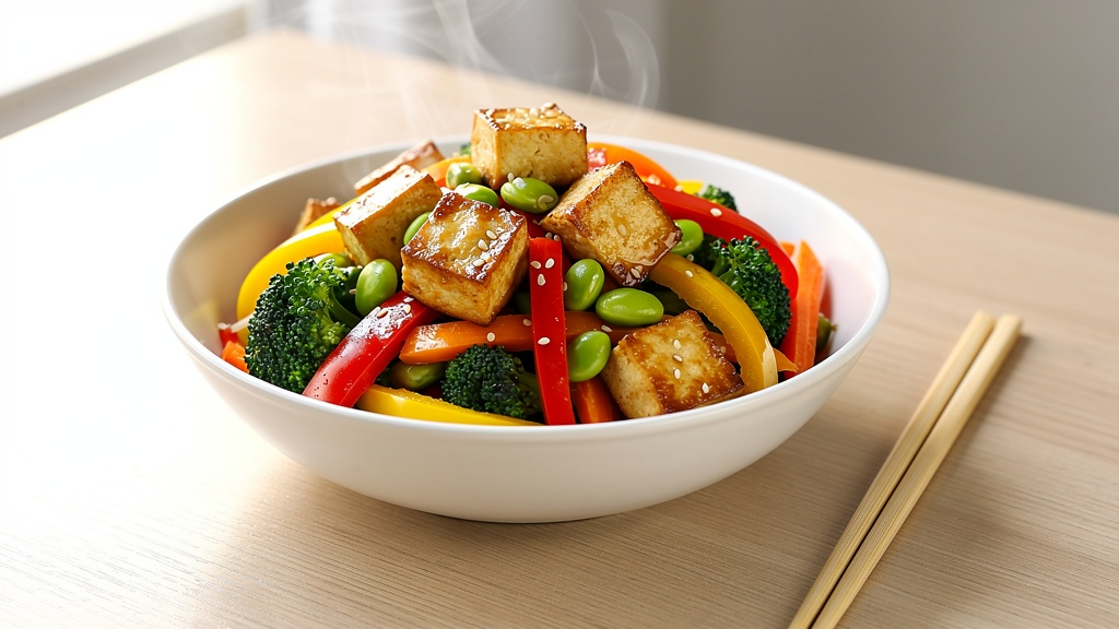 Tofu and edamame